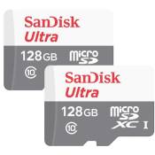 SanDisk Ultra - Carte mémoire flash (adaptateur microSDXC vers SD inclus(e)) - 128 Go - UHS-I / Class10 - microSDXC UHS-I (paquet de 2)