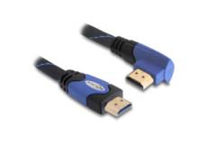 Delock câble High Speed HDMI Ethernet Type-A vers Type-A coudé 4K 1m bleu