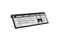 Logickeyboard Clavier XL Print NERO - Lettres noires sur fond blanc - PC / FR