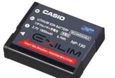 Batterie Casio Exilim NP130 pour Casio Exilim EX-H30/EX-ZR100
