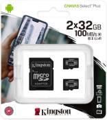 Kingston Canvas Select Plus - Carte mémoire flash (adaptateur microSDHC - SD inclus(e)) - 32 Go - A1 / Video Class V10 / UHS Class 1 / Class10 - micro