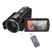 Caméra Numérique 1080P Full HD DV 16×Zoom Numérique Rotation Ecran Tactile LCD 24MP Détection de visage+Télécommande