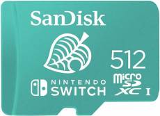 Carte mémoire microSDXC UHS-I SanDisk 512 Go pour Nintendo Switch Vert et blanc