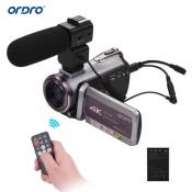 ORDRO HDV-AZ50 Portable Real 4K UHD 30FPS WiFi Caméscope numérique 3,1 pouces Écran tactile IPS Touch 64X Zoom numérique IR Camésc