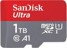 Carte mémoire Micro SDXC SanDisk 1To Ultra UHS-I Carte vitesse jusqu'à 150 Mo/s Classe 10 U1 homologuée A1 nouveauté 2022 (adaptateur SD fourni)