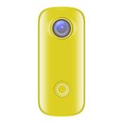 Caméra sport SJCAM C100 WIFI 1080P 30fps avec clip au dos du boîtier étanche et lanière jaune