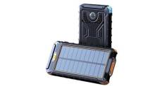 Chargeur solaire étanche 80000 mah, batterie externe avec port usb, pour smartphone iphone 13, avec lumière led, noir