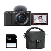 Sony appareil photo hybride alpha zv-e10 noir + 16-50 pz + sac + sd 4 go