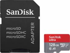 Carte mémoire micro SD SanDisk Ultra 128 Go Rouge et Gris