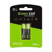 2x piles AA rechargeables 2600mAh HR6 Green Cell