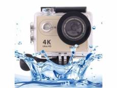 Caméra sport 4 k ultra hd 12 mp lcd 2 pouces wifi 170 degrés étanche doré + sd 4go yonis
