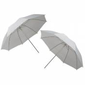 DynaSun 2xUR02 Kit de 2 Parapluies pour Studio Photo/Vidéo avec Diffuseur Translucide 84 cm Blanc