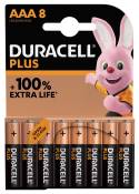 Pack de 8 piles alcalines Duracell Plus AAA 1.5V LR03 Noir
