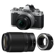 Nikon appareil photo hybride z fc + z 16-50 silver + z 50-250 + adaptateur ftz II