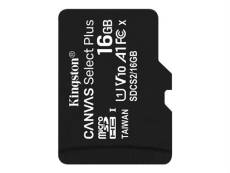 Kingston Canvas Select Plus - Carte mémoire flash - 16 Go - A1 / Video Class V10 / UHS Class 1 / Class10 - microSDHC UHS-I