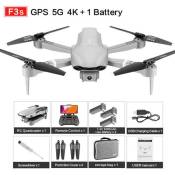 Drone F3 GPS avec Double Caméra 4K HD WIFI FPV Quadricoptère Pliable + 3 Batterie