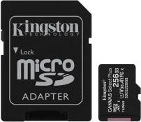 Kingston Canvas Select Plus - Carte mémoire flash (adaptateur microSDXC vers SD inclus(e)) - 256 Go - A1 / Video Class V30 / UHS Class 3 / Class10 - m