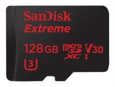 SanDisk Extreme - Carte mémoire flash (adaptateur microSDXC vers SD inclus(e)) - 128 Go - UHS Class 3 / Class10 - microSDXC UHS-I