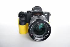 Case Camera Bag TP main Véritable cuir véritable demi Caméra Pour Sony A7 II A7R M2 A7S Mark II Jaune