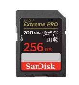 Carte mémoire SDXC SanDisk Extreme PRO 256 Go jusqu'à 200 Mo/s, écriture 140 Mo/s Classe 10, U3, V30, 4K UHD
