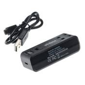 Vhbw Chargeur de batterie double USB/micro-USB compatible avec Insta360 One R, R Twin Edition caméra, DSLR, action-cam + câble micro-USB