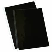 10 pochettes multi-perforÃ©es en polyester avec feuillets perforÃ©s noirs - 28x35cm