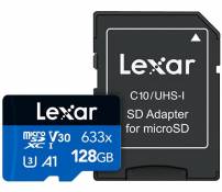 Lexar Professional 633x Carte Micro SD 128 Go, Carte microSDXC UHS-I, Jusqu'à 100 Mo/s en Lecture, Carte TF pour Smartphones, Tablettes et Caméras d'a