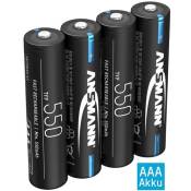 Pile ANSMANN AAA micro 550mAh NiMH 1,2V - batteries rechargeables (lot de 4)