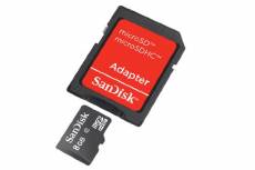 Carte Mémoire MicroSDHC SanDisk 8 Go avec Adaptateur Classe 4 (SDSDQB-8192-E11)
