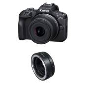 Canon appareil photo hybride eos r100 + rf-s 18-45mm f/4.5-6.3 is stm + bague ef-eos r