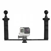 D & F en alliage d'aluminium Double Handheld Poignée Stabilisateur de vidéo pour GoPro 6/5/4/3 +/3 SJCAM SJ4000/5000/6000 Xioao YI 24 K & Caméra Camés