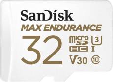 SanDisk MAX ENDURANCE Carte microSDHC 32Go Adaptateur SD pour le monitoring vidéo domestique ou sur dashcam 15 000 heures d’enregistrement