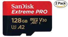2pcs SanDisk Extreme Pro Carte mémoire MICRO SD 128Go Micro SDXC Classe 10 UHS-I U3 V30 170Mo/s A2