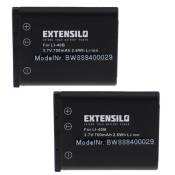 EXTENSILO 2x Batteries remplacement pour Fuji / Fujifilm NP-45, NP-45A pour appareil photo, reflex numérique (700mAh, 3,7V, Li-ion)