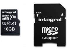 Integral - Carte mémoire flash (adaptateur microSDHC - SD inclus(e)) - 16 Go - A1 / Video Class V10 / UHS Class 1 / Class10 - microSDHC UHS-I