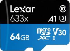 Carte Mémoire Lexar Professional 633x 64 Go Microsdhc -Noir+Bleu