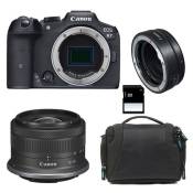 Canon appareil photo hybride eos r7 + rf-s 18-45mm f4.5-6.3 is stm + sac + carte sd 8 go + bague ef-eos r