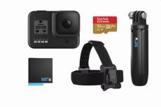 Pack Caméra sport GoPro Hero 8 Black + Poignée Shorty + Bandeau de fixation frontale + Carte SD 32 Go + Batterie de recharge