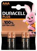 Pack de 4 piles alcalines Duracell Plus AAA 1.5V LR03 Noir