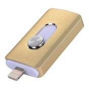 VSHOP® 64 Go disque flash USB iPhone – USB, MICROUSB et connecteur lightning (3 en 1) pour iPhone iPad iOS Android et Pc-silver 64 go doré
