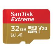 SanDisk Extreme - Carte mémoire flash (adaptateur microSDHC - SD inclus(e)) - 32 Go - A1 / Video Class V30 / UHS-I U3 - microSDHC UHS-I