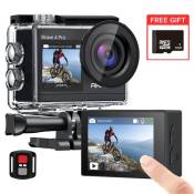 Caméra Sport AKASO Brave 4 Pro SE 4K 20MP étanche 40M 5X Zoom Deux Écrans Support External Mic Avec 32Go Carte mémoire Noir