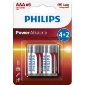 Batteries Alcaline type AAA Philips LR03P6BP/10