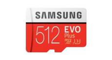 Samsung mémoire mb-mc512gaeu evo plus de 512 go carte micro sd avec adaptateur, rouge / blanc, 512 go