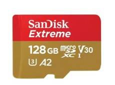 Carte Mémoire Micro SD SDXC SanDisk Extreme 128Go A2 lecture 190Mo/s écriture 90Mo/s Classe 10 U3 V30 version 2022