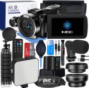 NBD Caméra vidéo caméra 4K, caméra d'enregistrement vidéo uhd 60fps / 48mp autofocus pour caméra numérique Youtube 18 x caméra Wi - FI avec Microphone