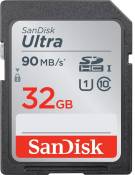 SanDisk Ultra Carte Mémoire SD SDHC 32 Go jusqu'à 90 Mo/s Classe 10 UHS-I