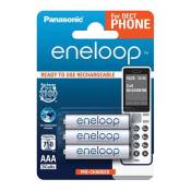 Panasonic de Eneloop BK 4mcce/3de Ready To Use Ni-MH AAA Micro, Lot de 3, batterie, 750 mAh Blanc 2100 Cycles
