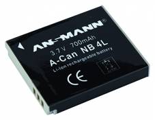 ANSMANN Batterie pour Appareil Photo Canon (1 PCE) – Batterie Li-ION Rechargeable A-Can NB 4L – Batterie de Rechange 3,7V 700 mAh