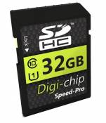 Digi-Chip 32 GO 32GB UHS-1 CLASS 10 SD SDHC Carte Mémoire pour Canon IXUS 180, IXUS 175, IXUS 285